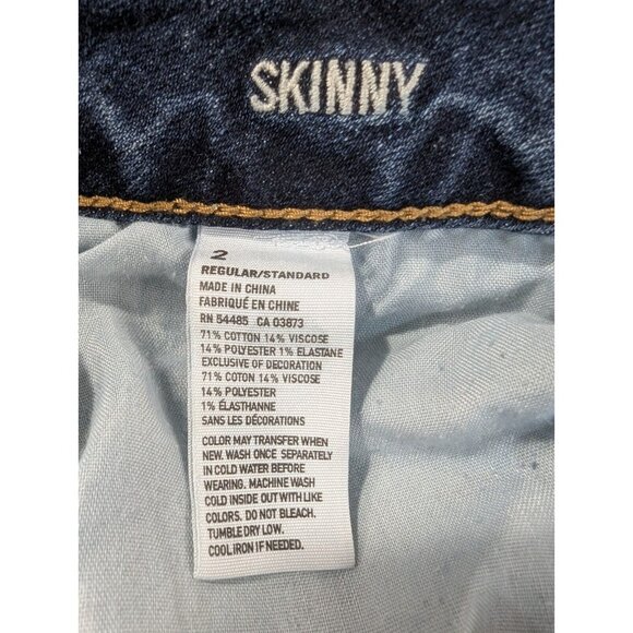 American Eagle Jeans Womens Size 2 Blue Skinny Embellished Flap Back Pockets - Picture 16 of 16